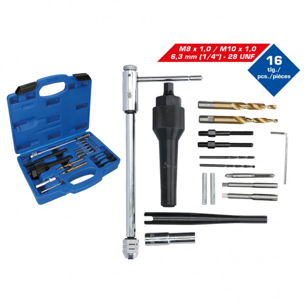 Brilliant Tools BT561030 Súprava na demontáž žeraviacich sviečok a opravu závitov, 16-dielna